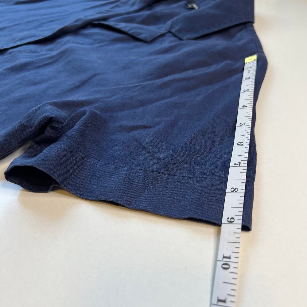 Quince Women's 100% Linen Classic Navy Blue Button Down Shirt Minimalist Size M - Picture 11 of 16